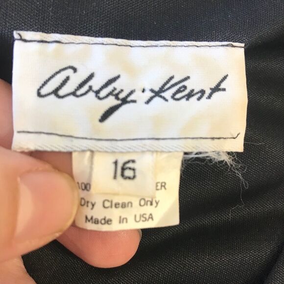 Abby Kent Vintage Black Glam Draped Sequin High-Low Midi Dress - Picture 11 of 13